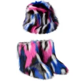Colorful Fuzzy Fisherman's Hat + Warm Snow Boots NGZR-333