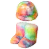 Colorful Fuzzy Fisherman's Hat + Warm Snow Boots NGZR-333