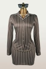 Stripe Long Sleeve Skirt Suit YWXS-K25L1322