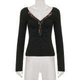 Sequin Patchwork Ruched Tops GWEN-JWJT45387