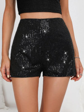 Solid Color Sequin Staight Short GXRF-QC079