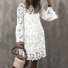 Lace Hollow Out Dress+Sling Dress 2 Piece Set GXRF-QC015