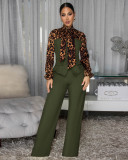 Leopard Print Tie Up Jumpsuit OSM-4494