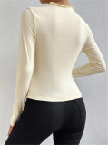 Long Sleeve Ruched T Shirt GZYF-1007