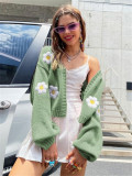 Floral Pattern Knit Sweater GZYF-1085