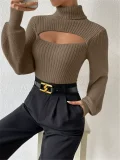 Hollow Out Long Sleeve Sweater GZYF-1019