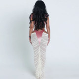 Patchwork See Through Two Piece Skirts Set XEF-K25S84905