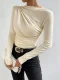 Long Sleeve Ruched T Shirt GZYF-1007