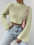 Flare Sleeve Solid Color Sweater GZYF-1020