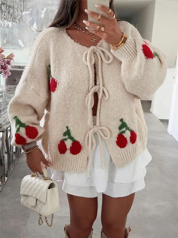 Casual Cardigan Tie Up Sweater Coats GZYF-1151