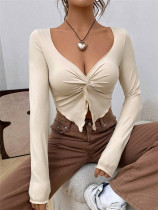 Irregular Long Sleeve T Shirt GZYF-1056
