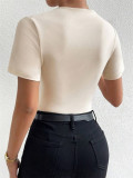 Short Sleeve Ruched Bodysuit GZYF-1022