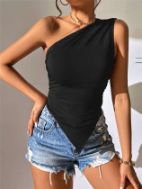 Single Shoulder Sleeveless T Shirt GZYF-1119