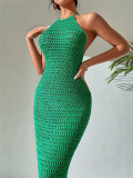 Backless Tie Up Knits Maxi Dress GZYF-1115