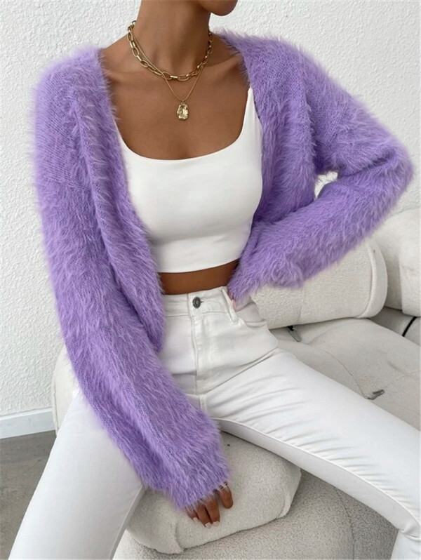 Solid Color Long Sleeve Knits Cardigan GZYF-1077