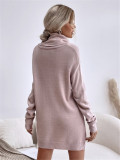 Solid Color Loose Knits Sweater Dress GZYF-1068