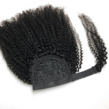 Human Hair Wrap Around Ponytail Afro Curly Wigs JKLS-75547