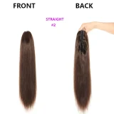 Straight Human Hair Ponytail Clip Wigs JKLS-30841