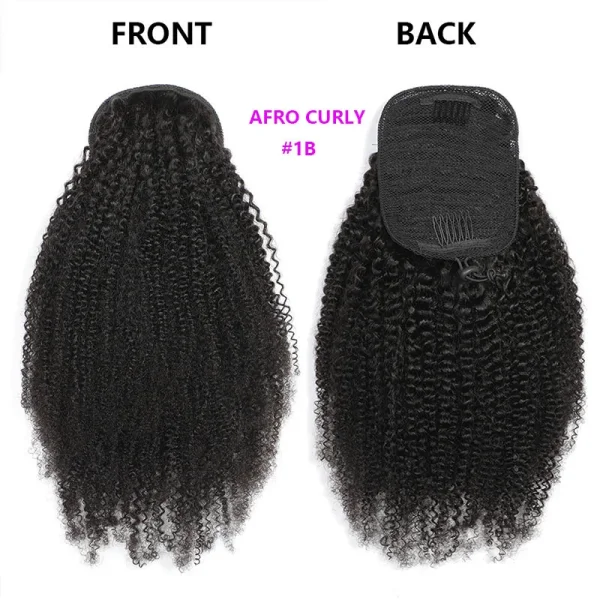 Human Hair Afro curly Drawstring Ponytail Hair Wigs JKLS-40004