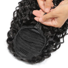 Human Hair Water Wave Drawstring Ponytail Hair Wigs JKLS-82910