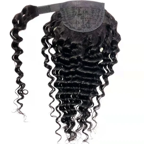 Human Hair Wrap Around Ponytail Deep Wave JKLS-50600