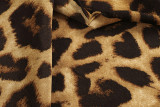 Leopard Print V Neck Midi Dress GWTC-W0205