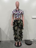Camouflage Print Ruffles Pant SHMF-6172