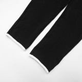Square Neck Long Sleeve Top High-waisted Pants Two Piece Sets GSBD-Q25ST294