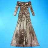 One Shoulder Long Sleeve Maxi Dress YF-10929