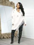 Knits Holes Tassel Loose Dress CM-9540