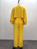 Irregular Slash Shoulder Tops Two Piece Pants Set GQZF-SH6585