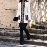 Casual Fleece Leopard Patchwork Hooded Coats OMY-12022