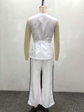 Contrast Color Pockets Tie Up Two Piece Pants Set GQZF-SH5496