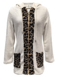 Casual Fleece Leopard Patchwork Hooded Coats OMY-12022