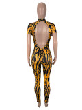 Stripe Print Backless Jumpsuit SHD-9758
