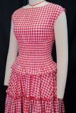 Plaid Print Short Sleeve Two Piece Skirt Set GANY-LB1224