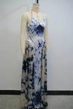 V Neck Halterneck Print Even Dress GANY-LB1278