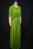 Half Sleeve Pleated Solid Color Maxi Dress GANY-LB1515
