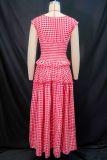 Plaid Print Short Sleeve Two Piece Skirt Set GANY-LB1224