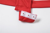 Solid Color Backless Long Sleeve Bodysuit GAXB-W332BS