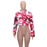 Camouflage Print Lapel Neck Short Coats SH-390421