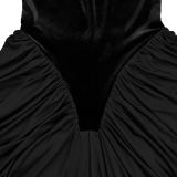 Sleeveless Backless Ruched Maxi Dress BY-7582