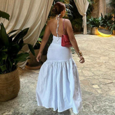 Sexy Backless Bodysuit Tie Up Long Skirt 2 Piece Set BLG-S4817189A