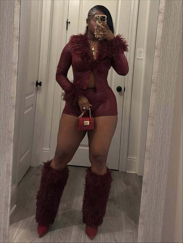 Fleece Snake-Print Long-Sleeve Top and Shorts Set MEM-88676