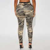 Casual Print Lace Patchwork Pants GSBD-J25PT367