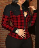 Loose V-neck Button PU Leather Shirt GSZE-ST21211