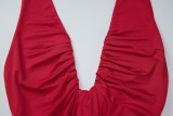 Deep V Neck Sleeveless Ruched Mini Dress GLAG-D5A20452F