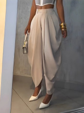 Solid Color Wide Leg Flower Bud Pants GXHF-M80802