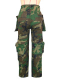 Print Multi-pockets Loose Casual Pants SH-391446