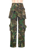 Print Multi-pockets Loose Casual Pants SH-391446